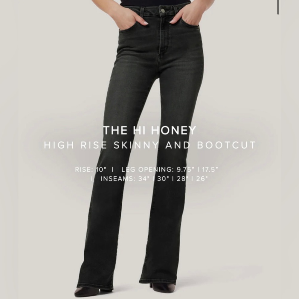 JOE’s THE HI (RISE) HONEY HIGH RISE CURVY BOOTCUT Black Jean Sz 28 - Picture 4 of 7